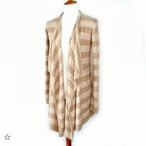 Barefoot Dreams Bamboo Chic Lite Knit Open Cardigan Sweater Striped